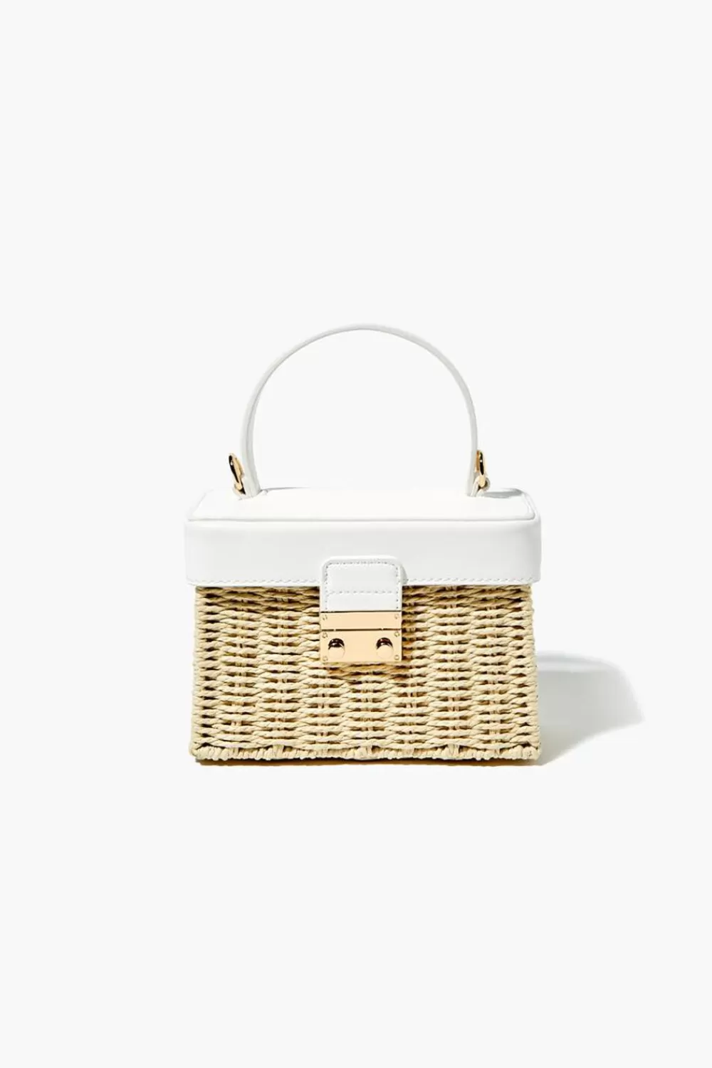Bags + Backpacks>Forever 21 Straw Crossbody Bag White
