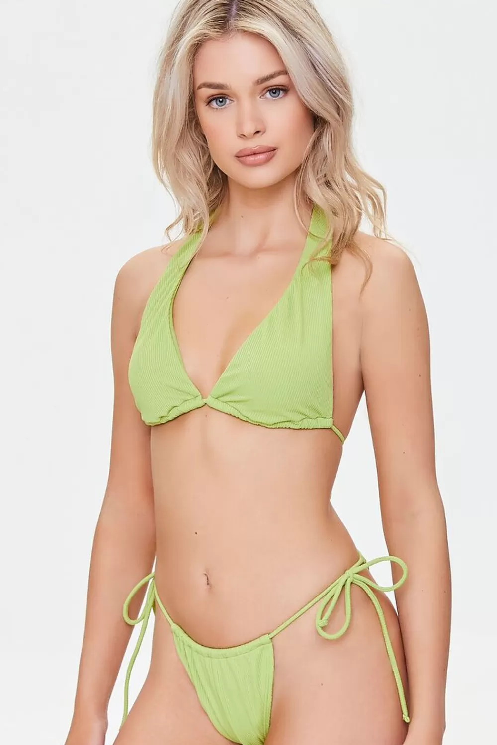 Matching Sets>Forever 21 String Bikini Bottoms Green