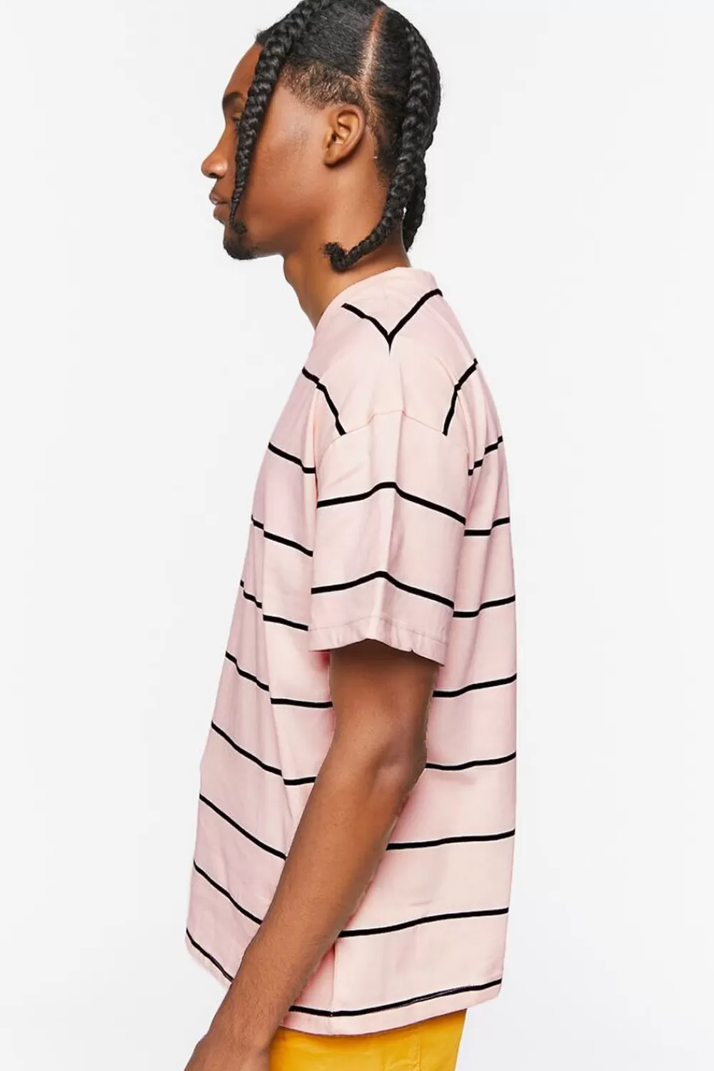 Graphic Tees>Forever 21 Striped Crew Tee Pink/Multi