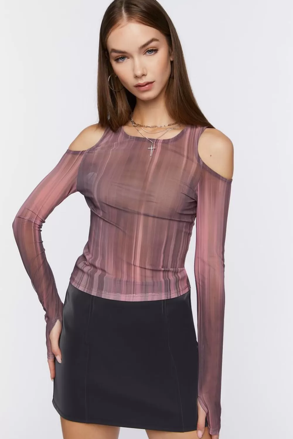 Forever 21 Striped Open-Shoulder Top | Women Tops