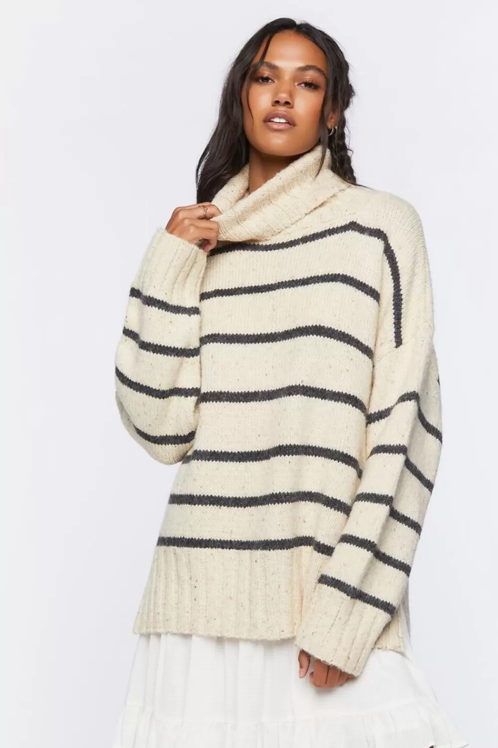 Forever 21 Striped Turtleneck Sweater | Women Tops