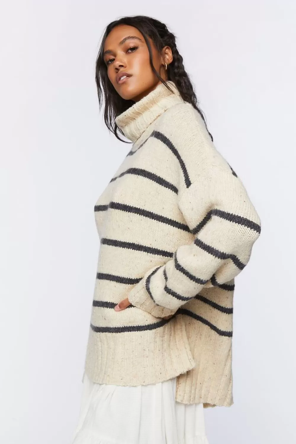 Forever 21 Striped Turtleneck Sweater | Women Tops