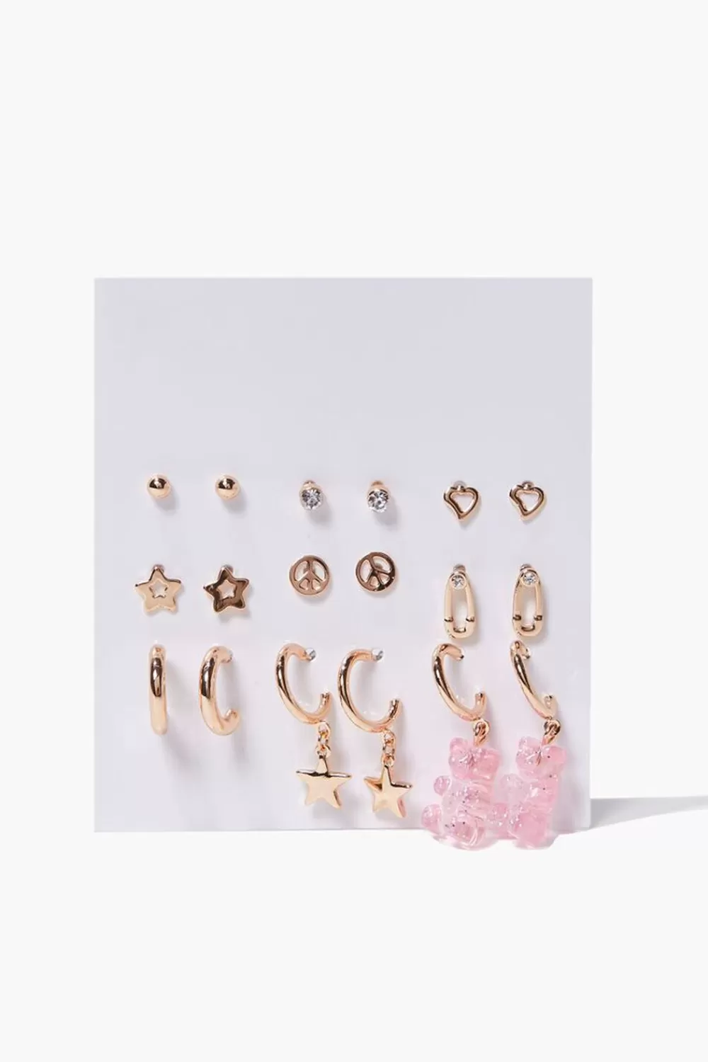 Earrings>Forever 21 Stud & Hoop Earring Set Gold