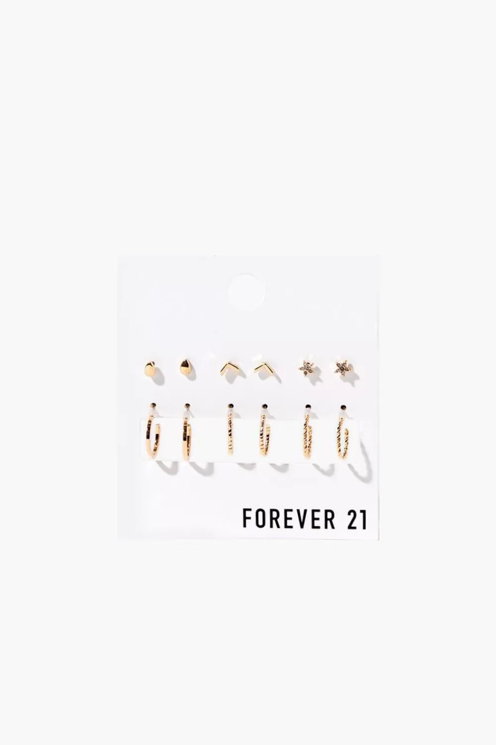 Earrings>Forever 21 Stud & Hoop Earring Set Gold