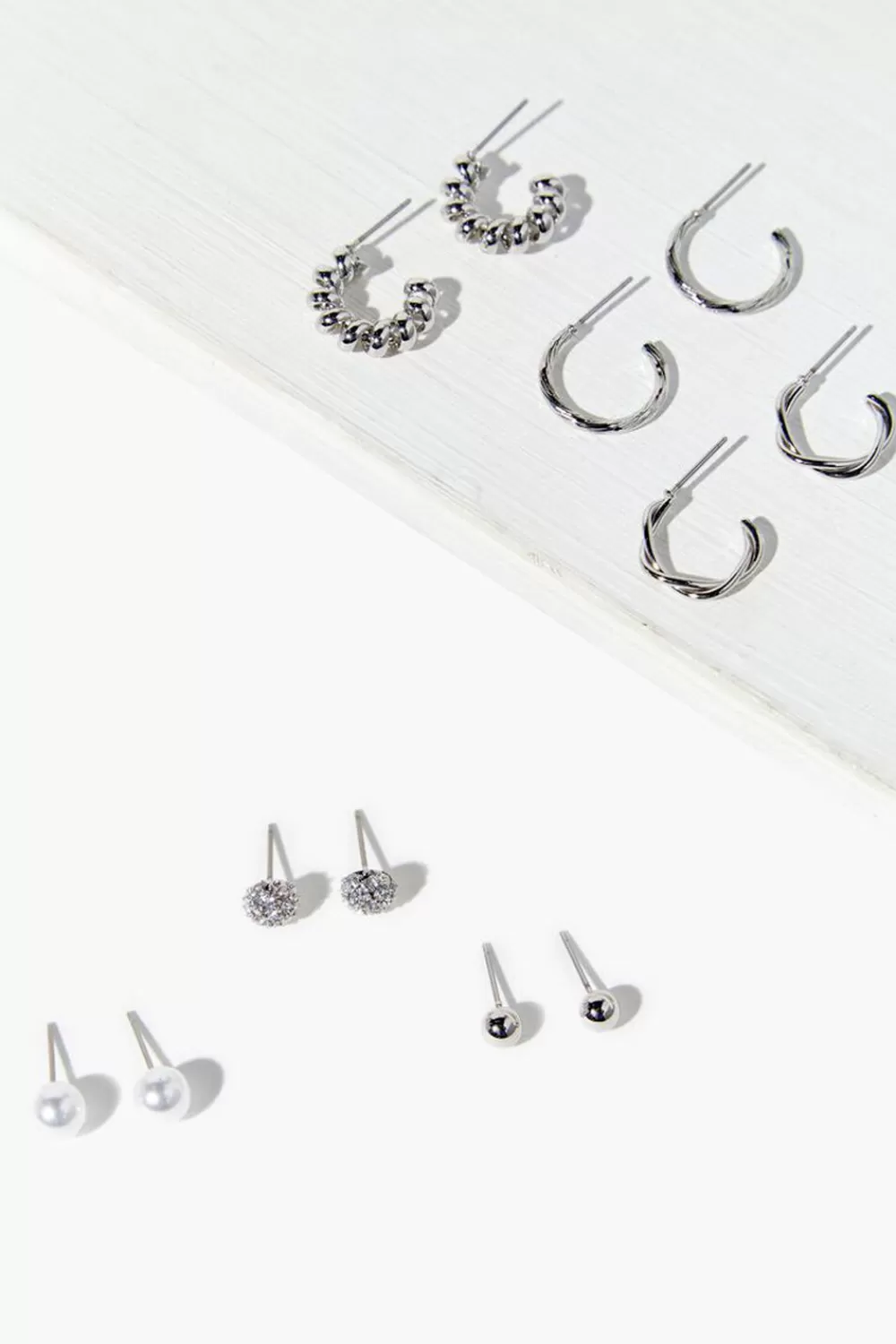 Earrings>Forever 21 Studs & Hoops Earring Set Silver