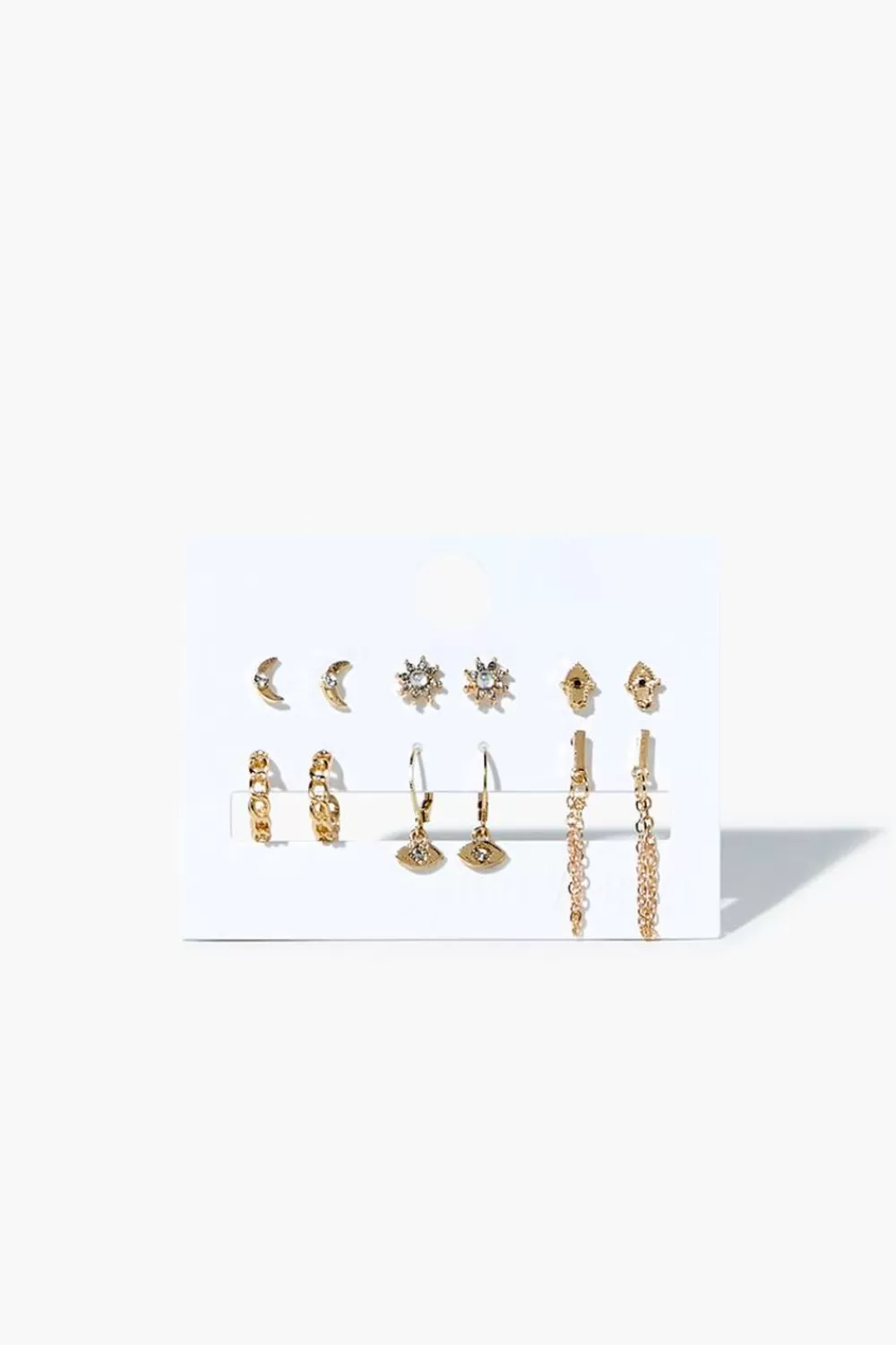 Earrings>Forever 21 Sun & Moon Stud & Hoop Earring Set Gold