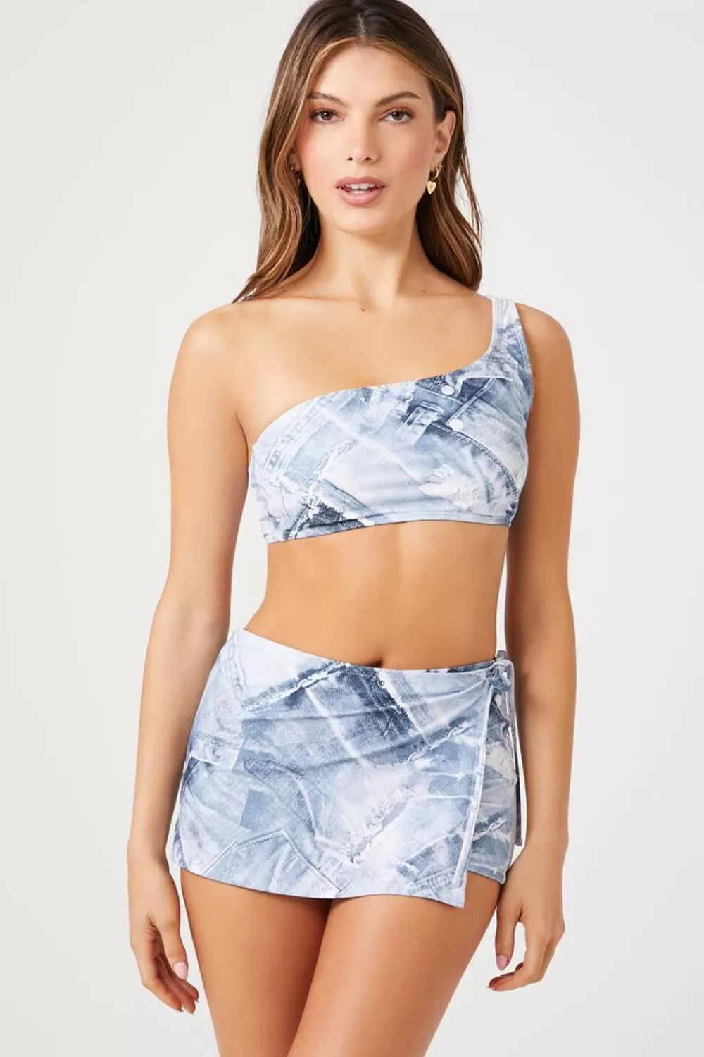Swimwear>Forever 21 Swim Skort Denim