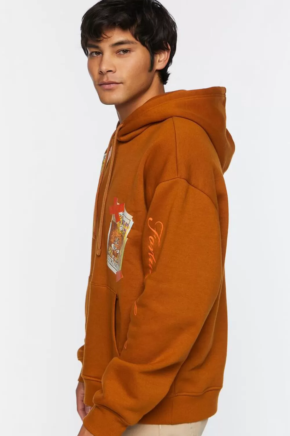 Graphic Tees>Forever 21 Tarot Card Graphic Hoodie Bronze/Multi
