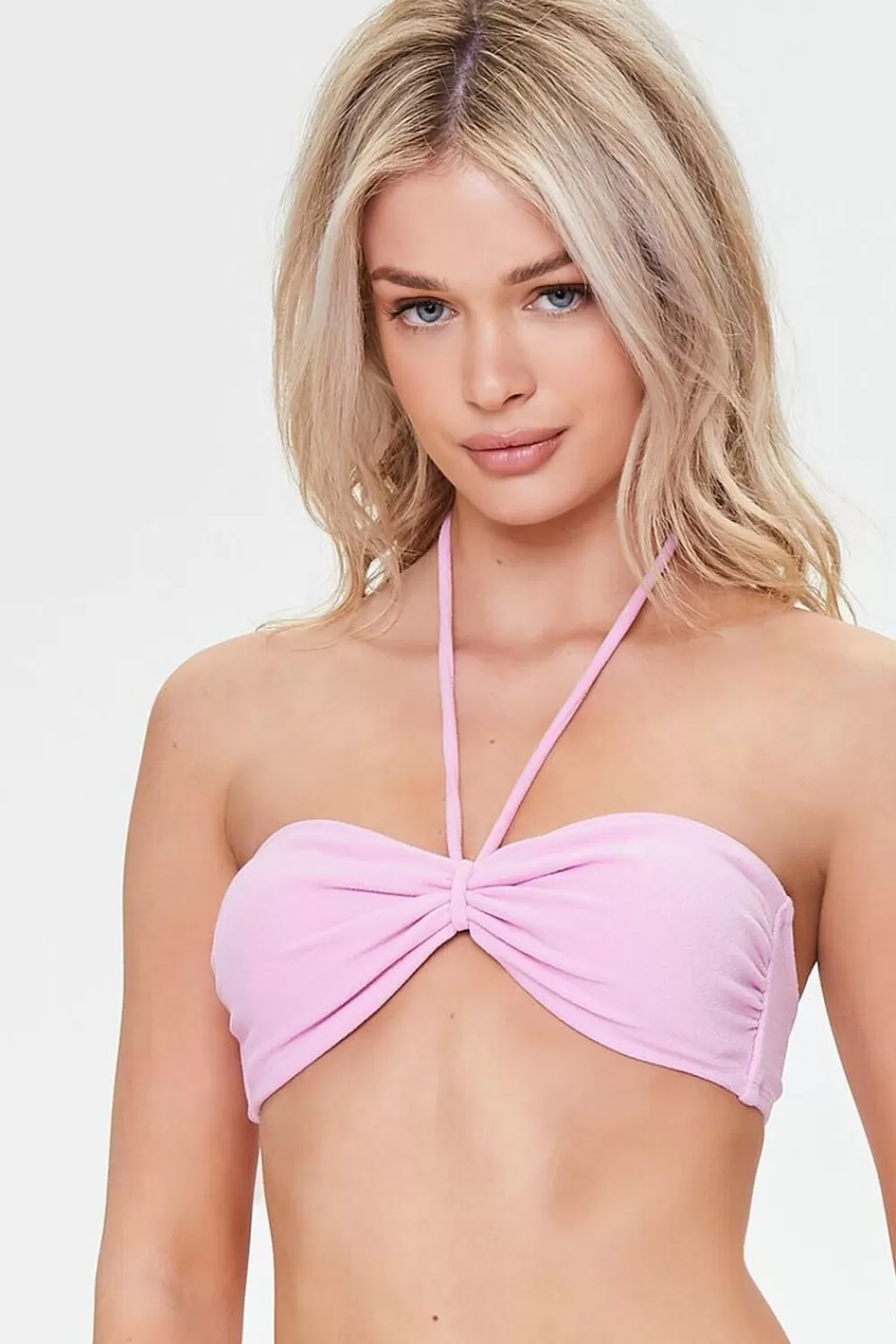 Matching Sets>Forever 21 Terry Cloth Bandeau Bikini Top Purple