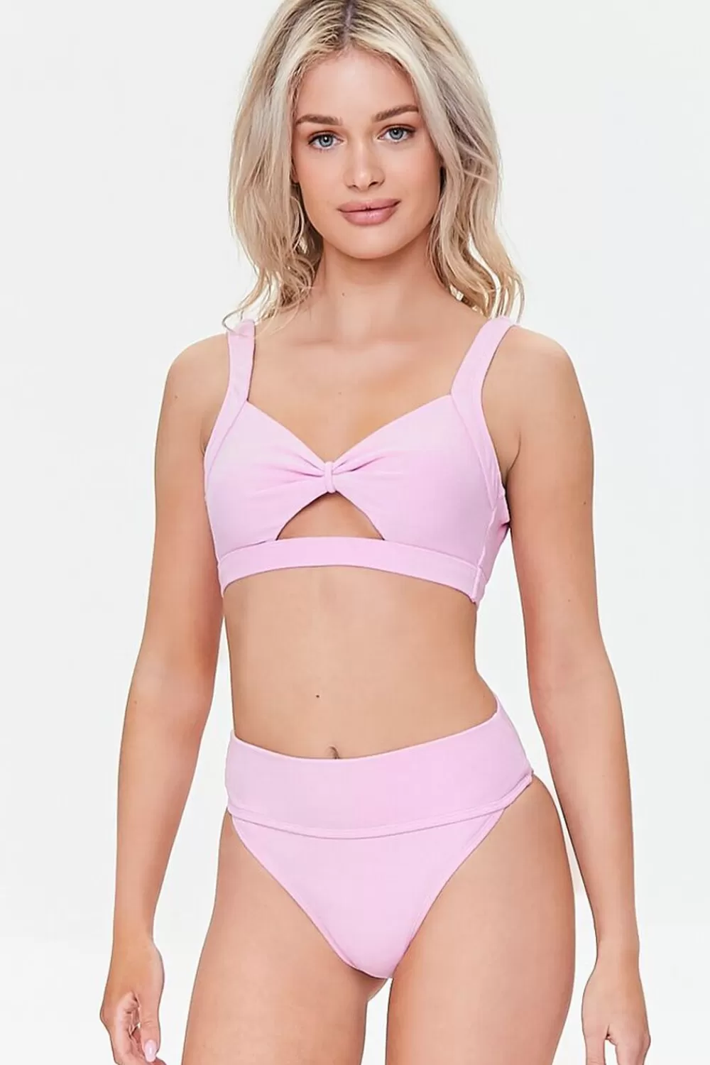 Matching Sets>Forever 21 Terry Cloth High-Leg Bikini Bottoms Purple