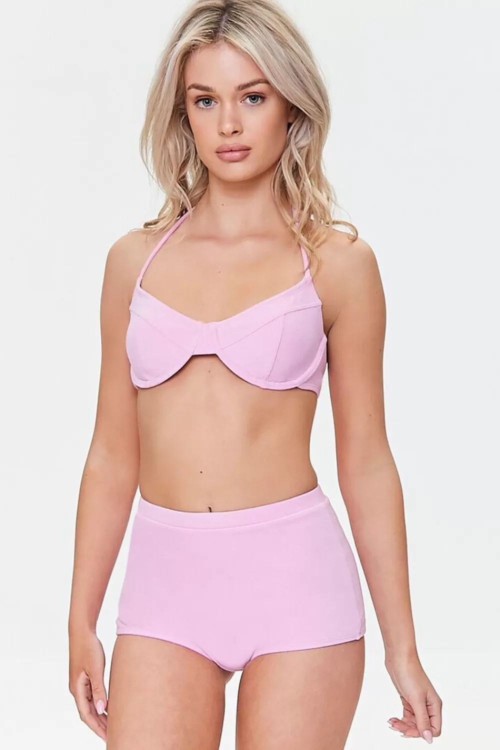 Matching Sets>Forever 21 Terry Cloth High-Rise Bikini Bottoms Purple