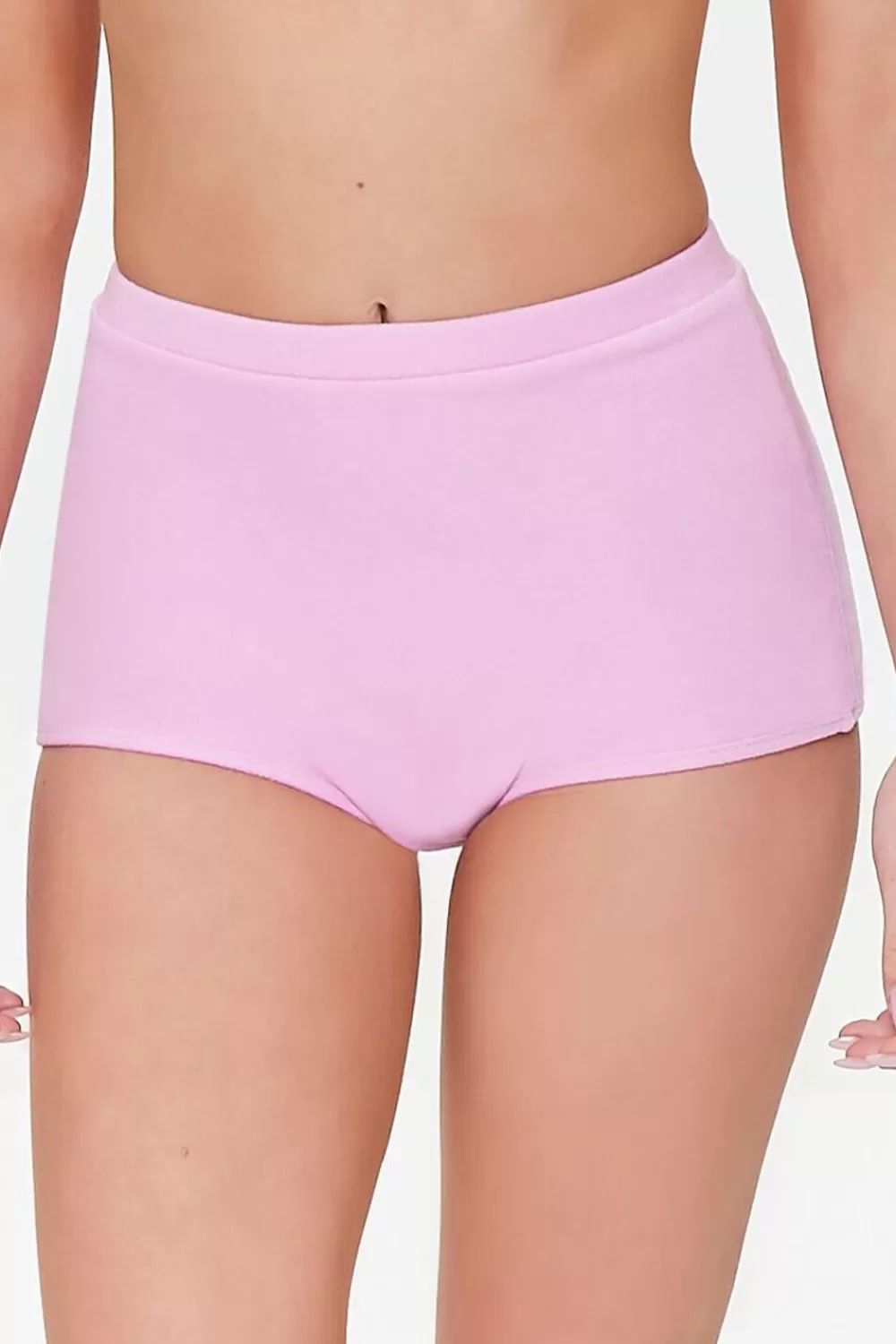 Matching Sets>Forever 21 Terry Cloth High-Rise Bikini Bottoms Purple