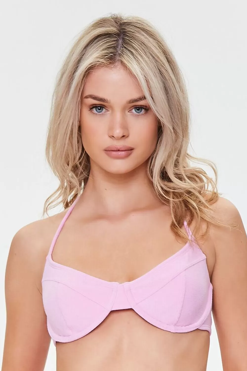 Matching Sets>Forever 21 Terry Cloth Underwire Bikini Top Purple