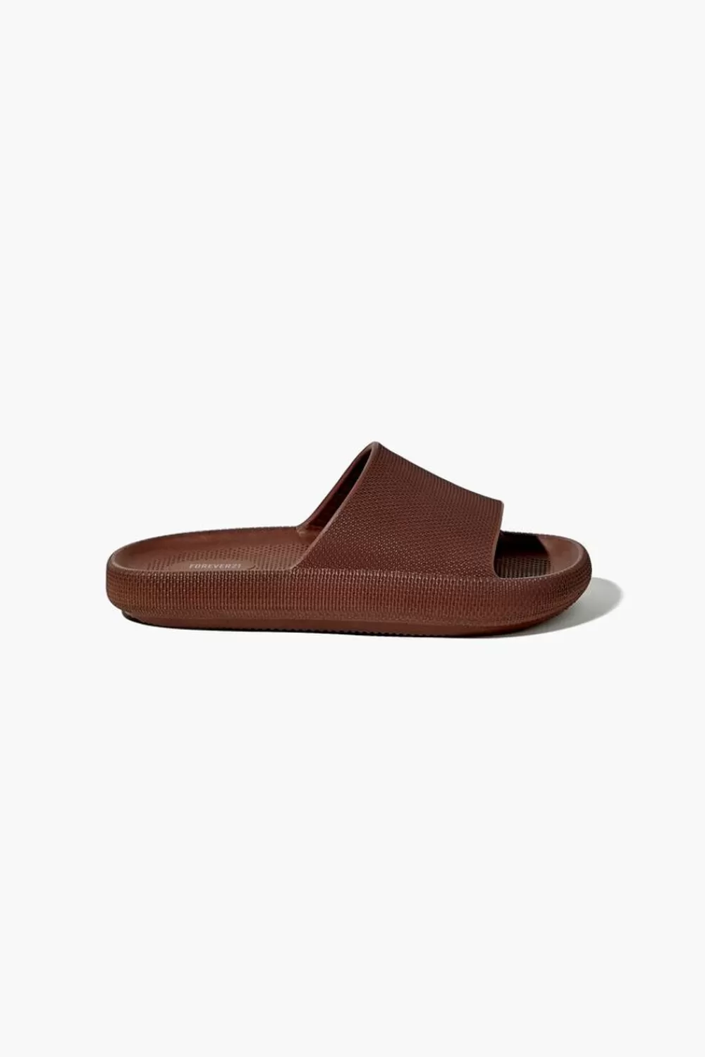 Swimwear>Forever 21 Textured Almond-Toe Slides Brown