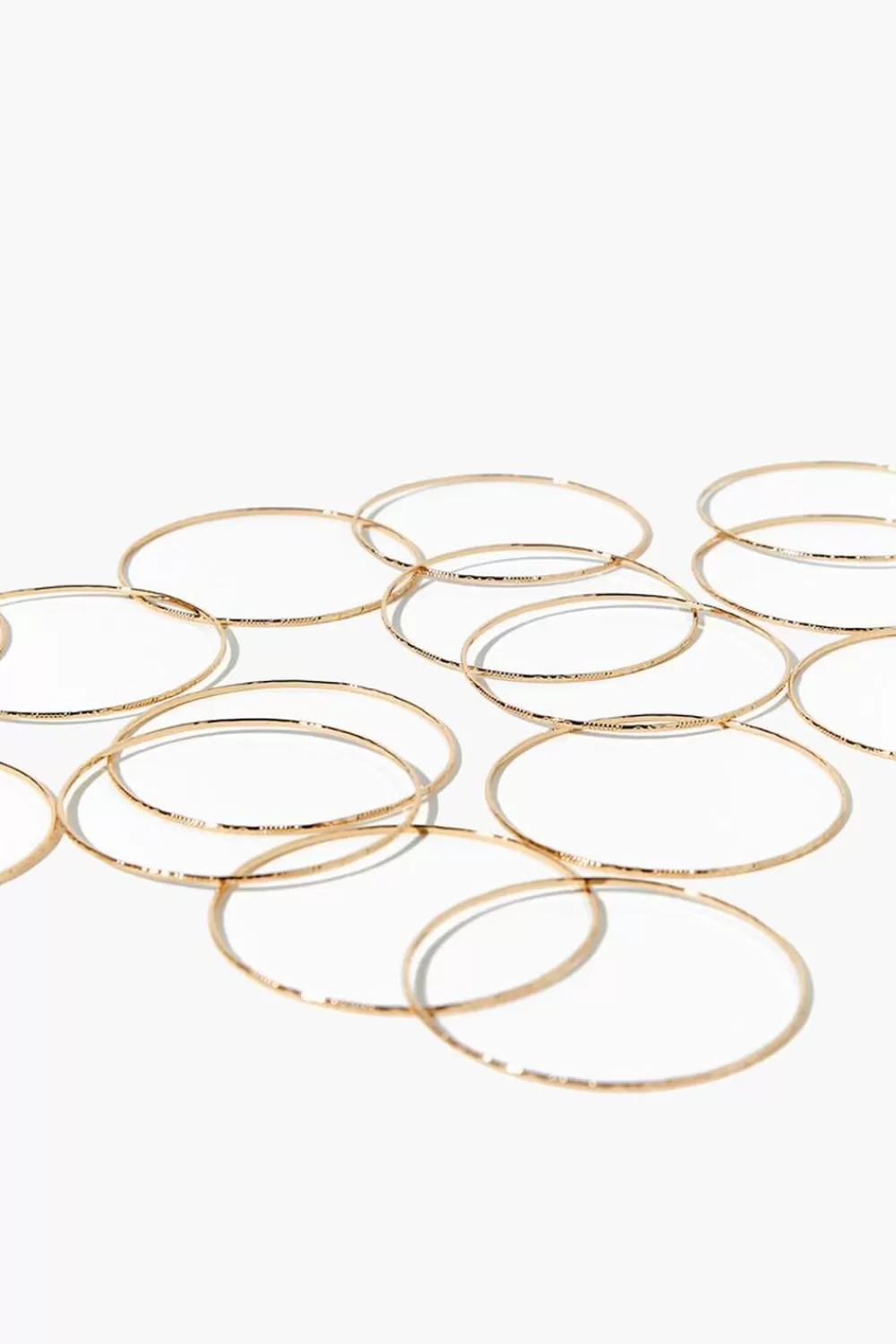 Bracelets>Forever 21 Textured Bangle Bracelet Set Gold