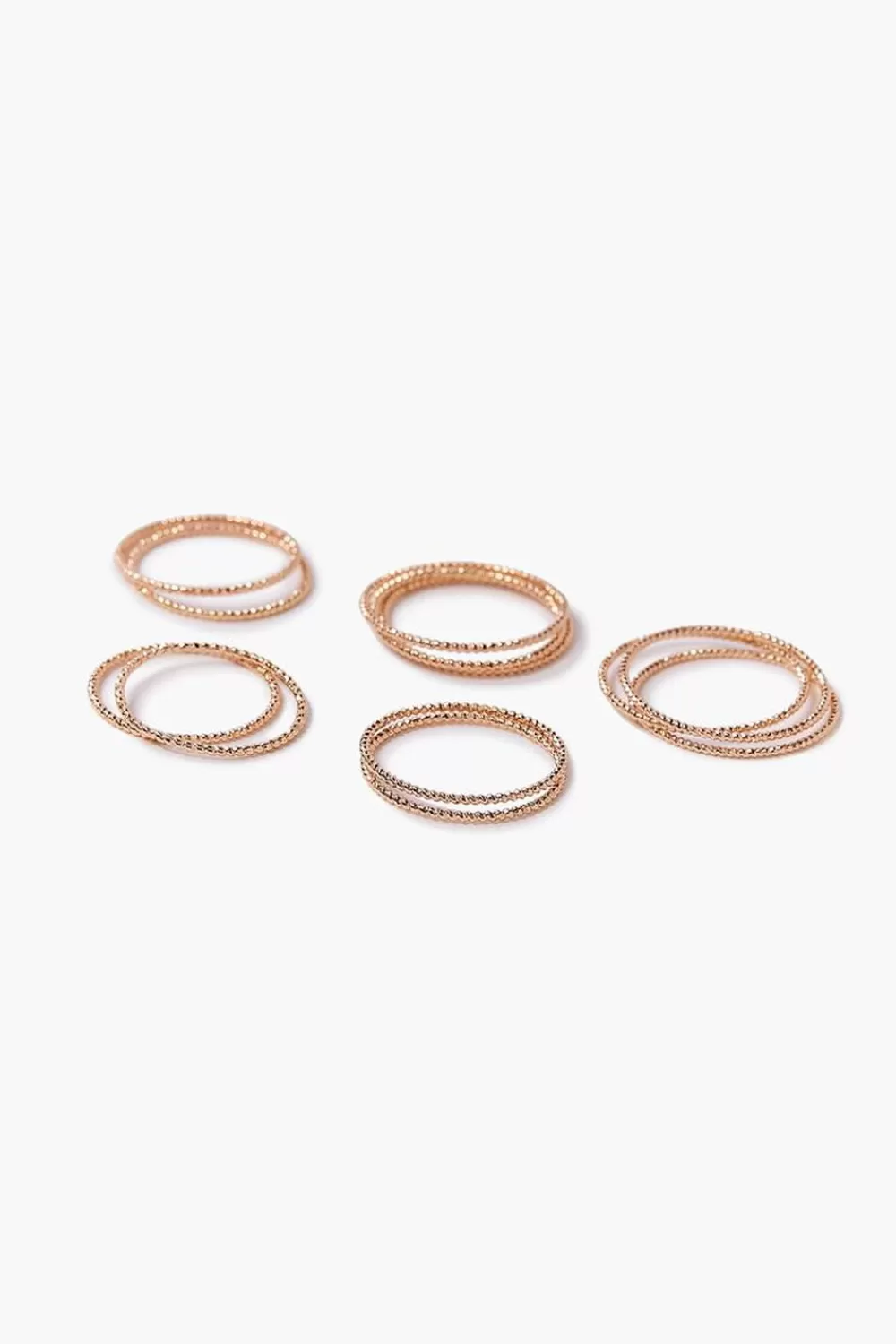 Rings>Forever 21 Thin Engraved Ring Set Gold