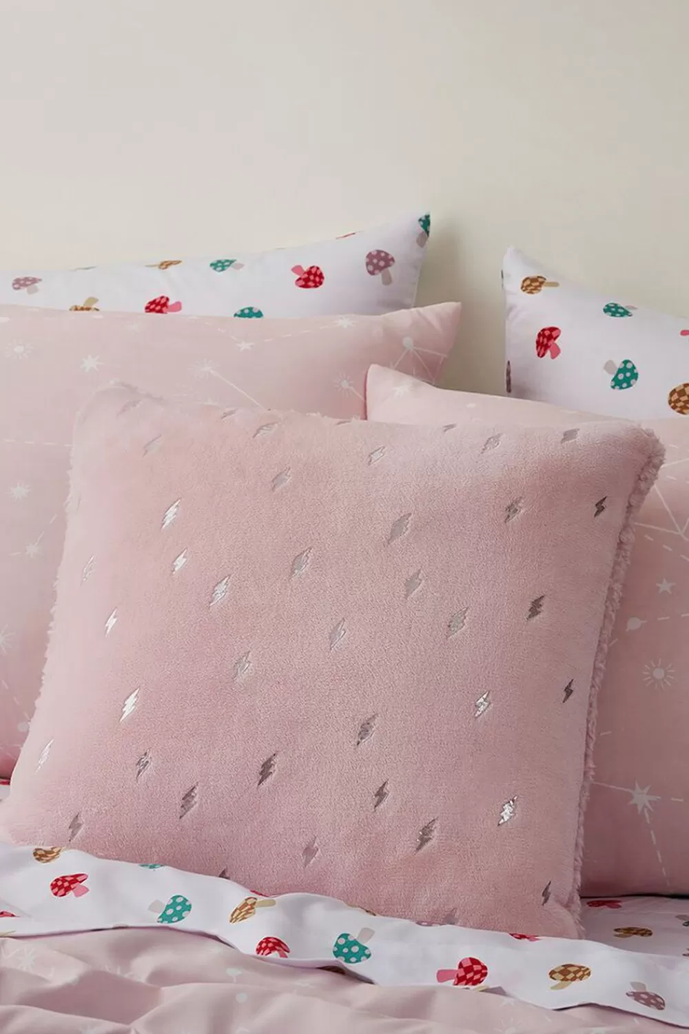 Loungewear>Forever 21 Thunderbolt Plush Pillow Pink