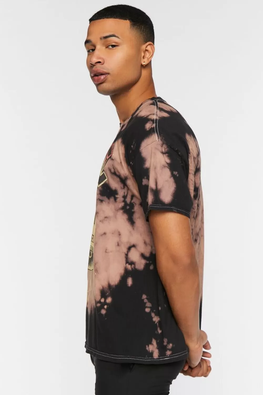Graphic Tees>Forever 21 Tie-Dye Acdc Hells Bells Graphic Tee Black/Multi