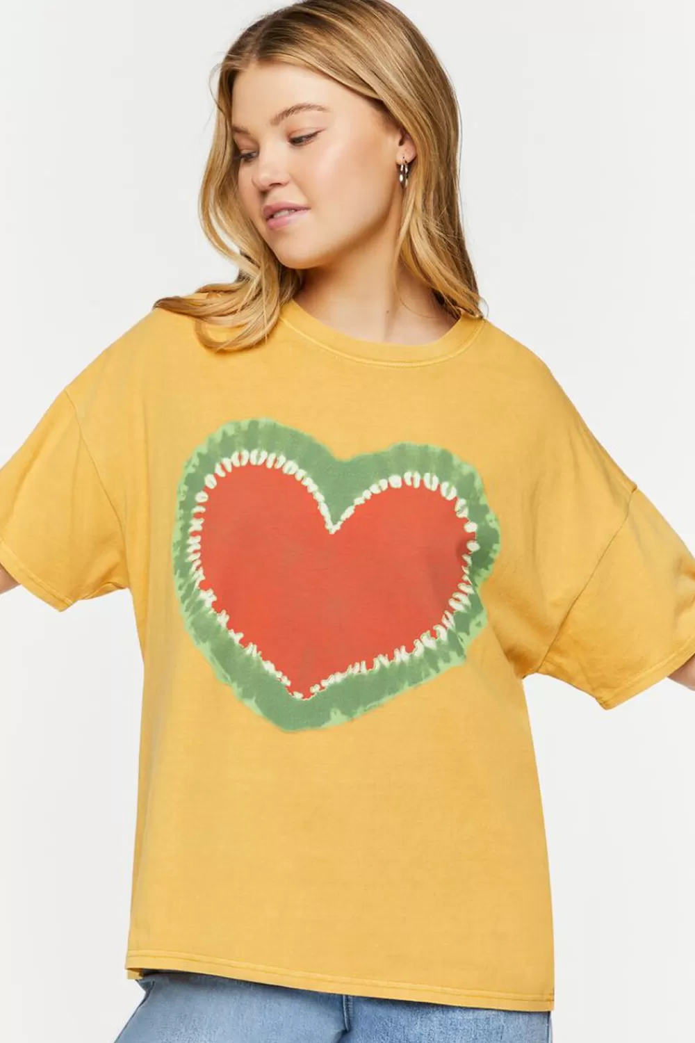 Forever 21 Tie-Dye Heart Graphic Tee | Women Tops