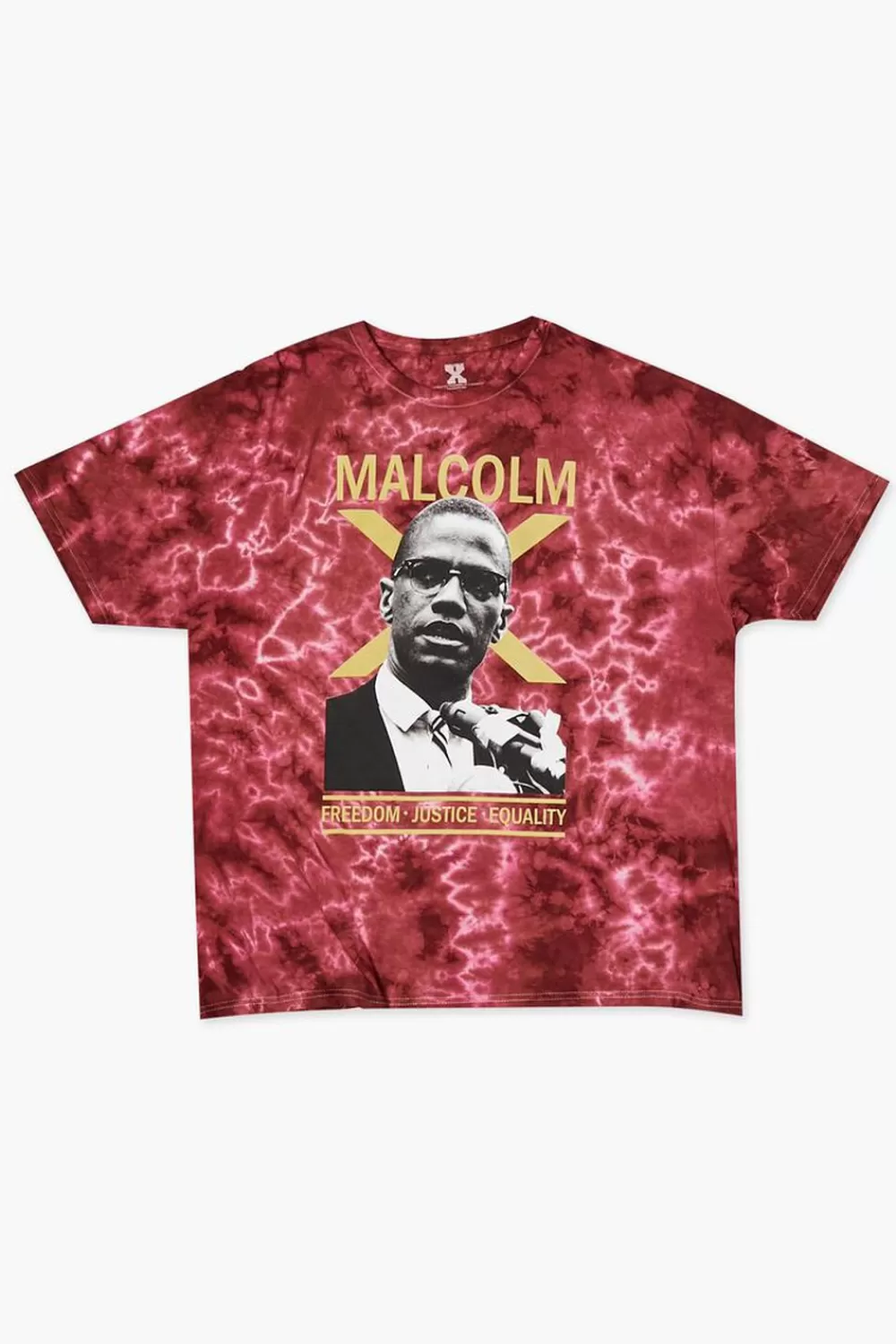 Graphic Tees>Forever 21 Tie-Dye Malcolm X Graphic Tee Cocoa/Multi