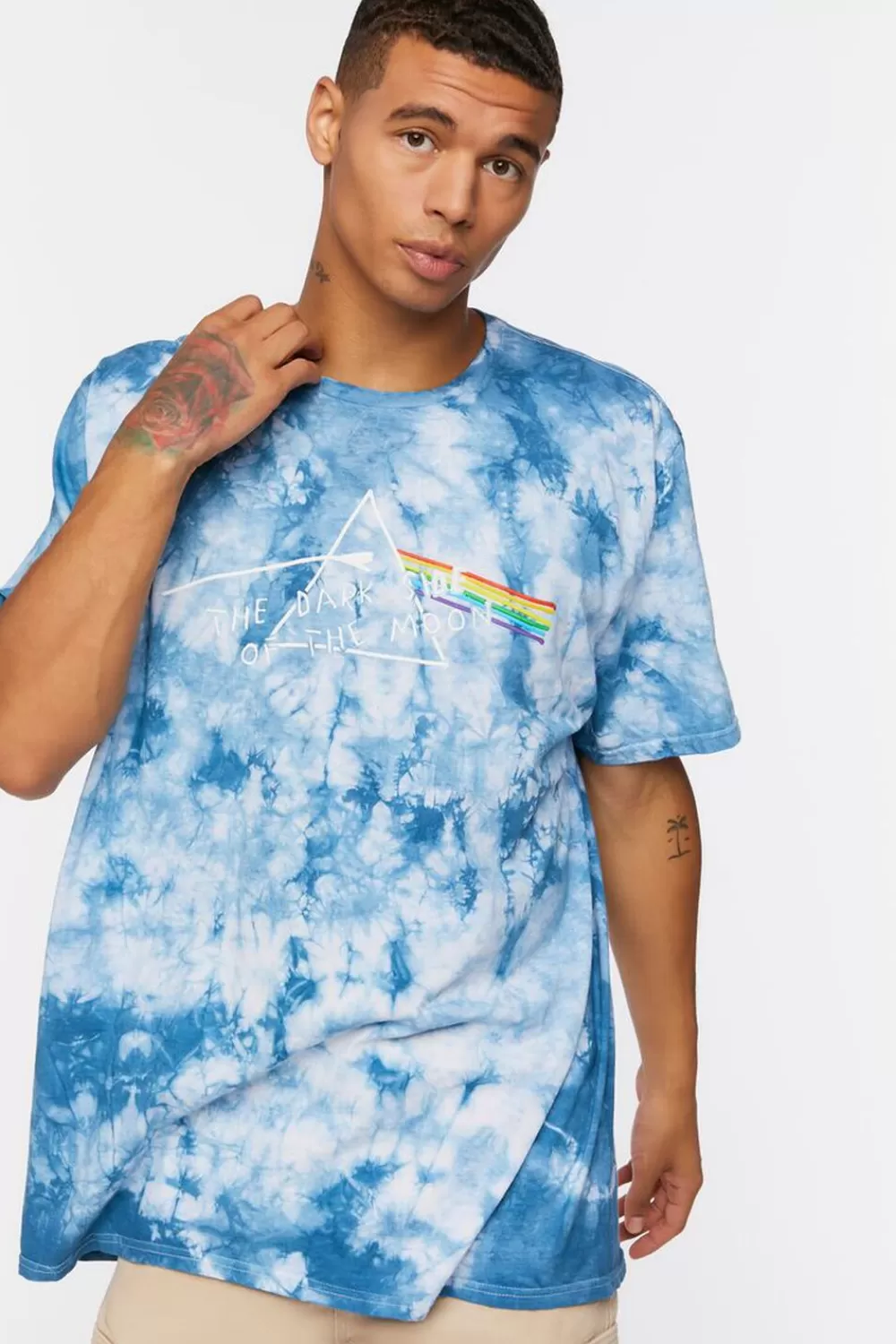Graphic Tees>Forever 21 Tie-Dye Pink Floyd Graphic Tee Stone Blue/Multi