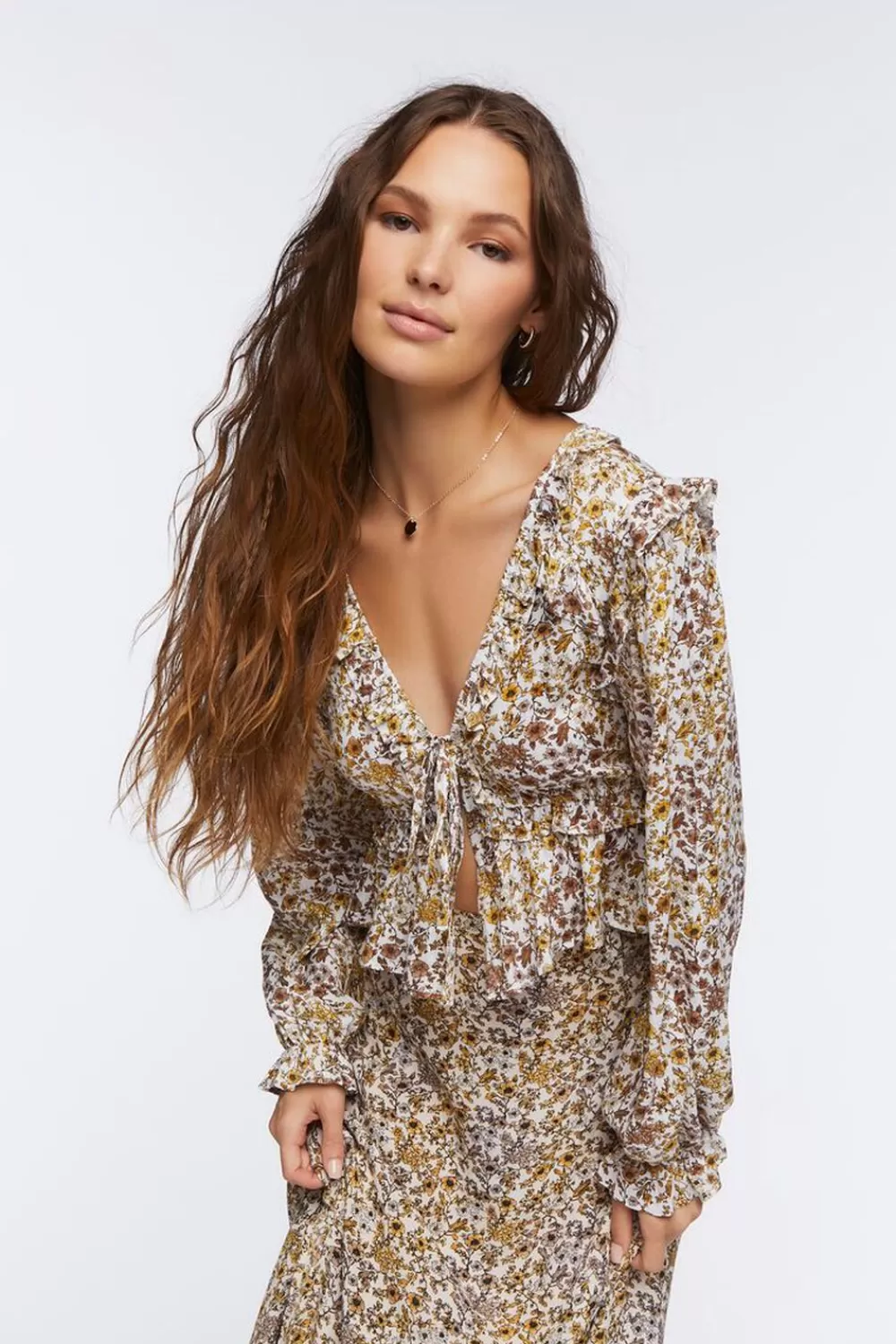 Forever 21 Tie-Front Floral Print Top | Women Tops