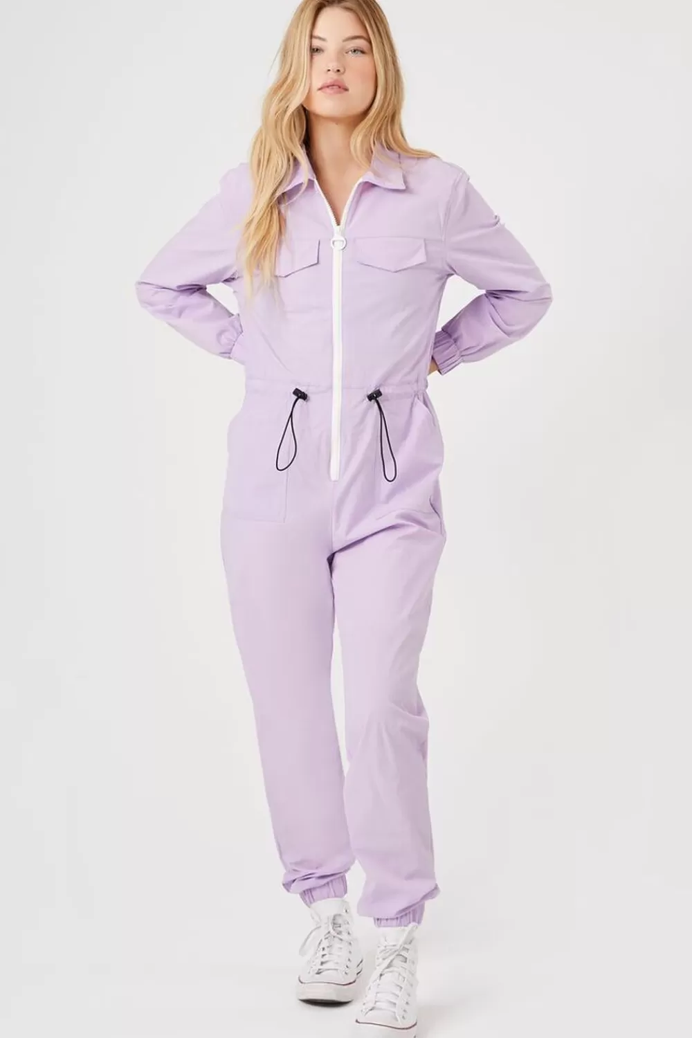 Rompers + Jumpsuits>Forever 21 Toggle Drawstring Jumpsuit Lavender