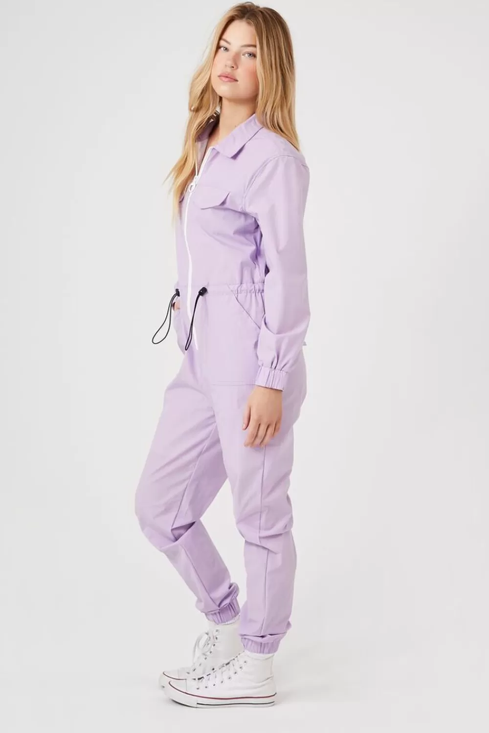 Rompers + Jumpsuits>Forever 21 Toggle Drawstring Jumpsuit Lavender