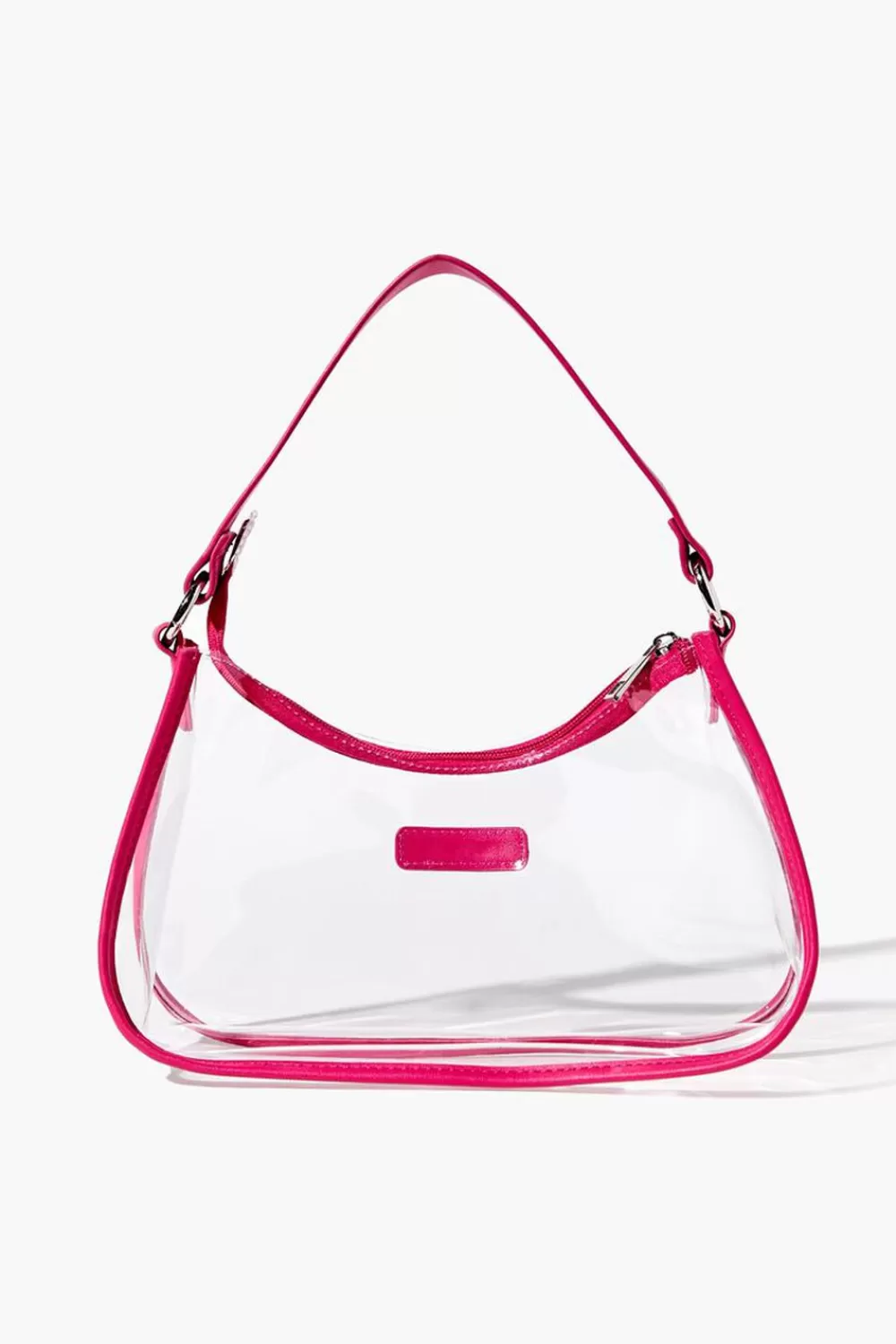 Bags + Backpacks>Forever 21 Transparent Baguette Shoulder Bag Pink