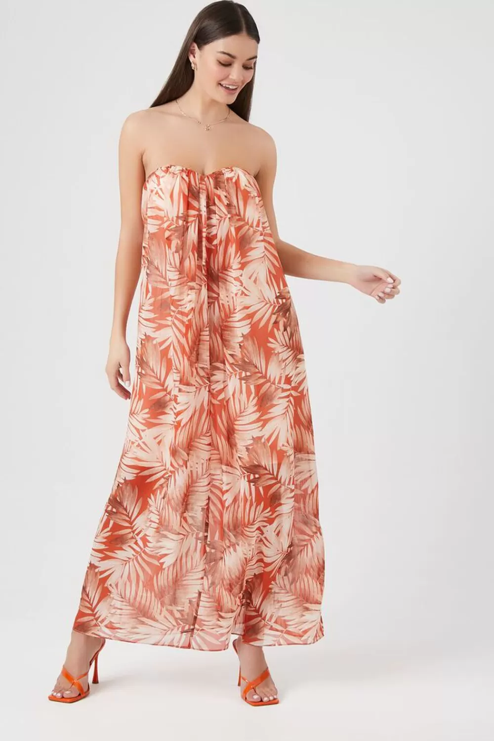 Forever 21 Tropical Leaf Print Maxi Dress | Women Dresses