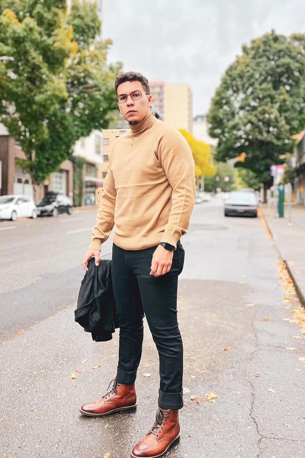 Hoodies + Sweatshirts>Forever 21 Turtleneck Raglan Sweater Brown