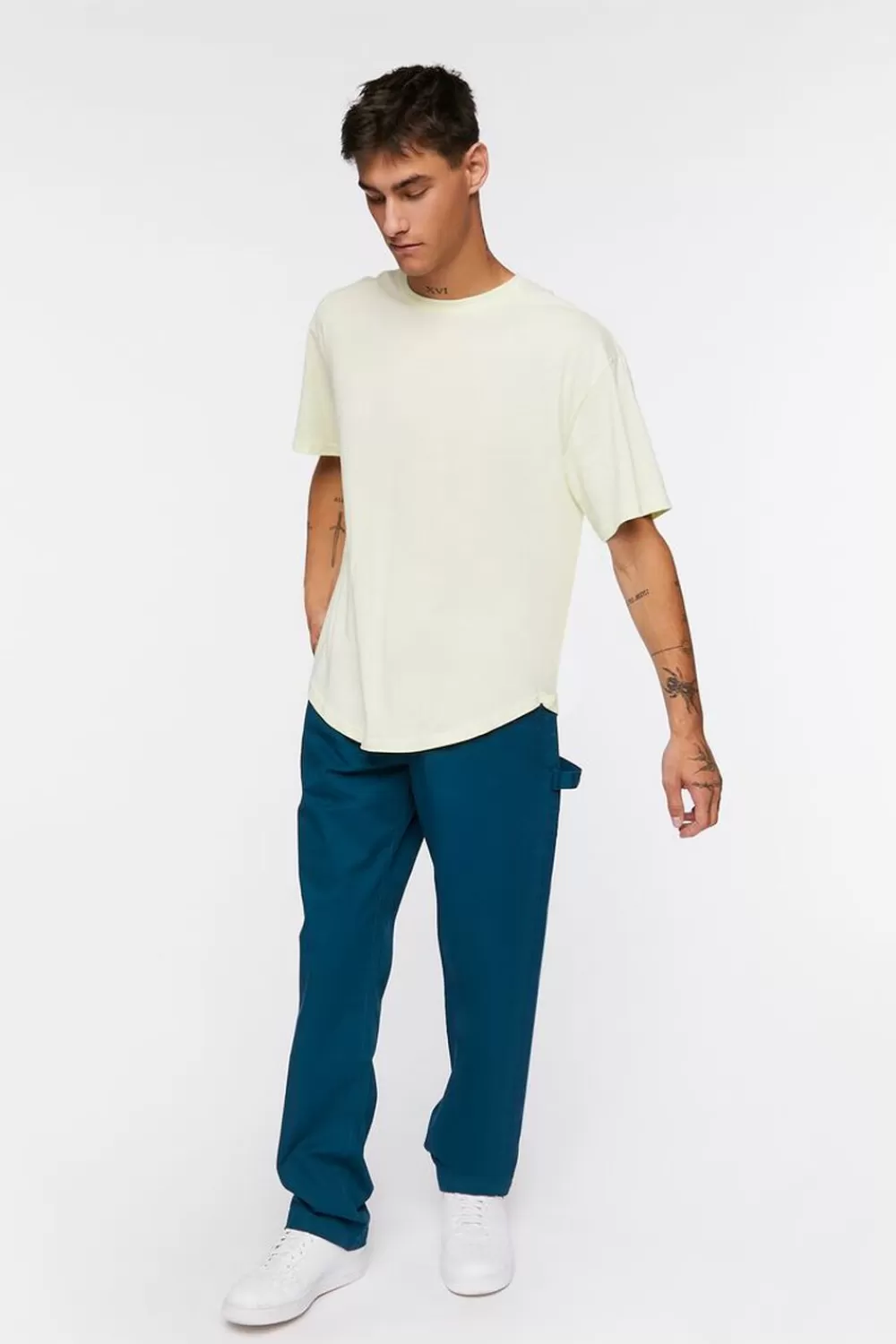 Bottoms>Forever 21 Twill Drawstring Pants Deep Blue