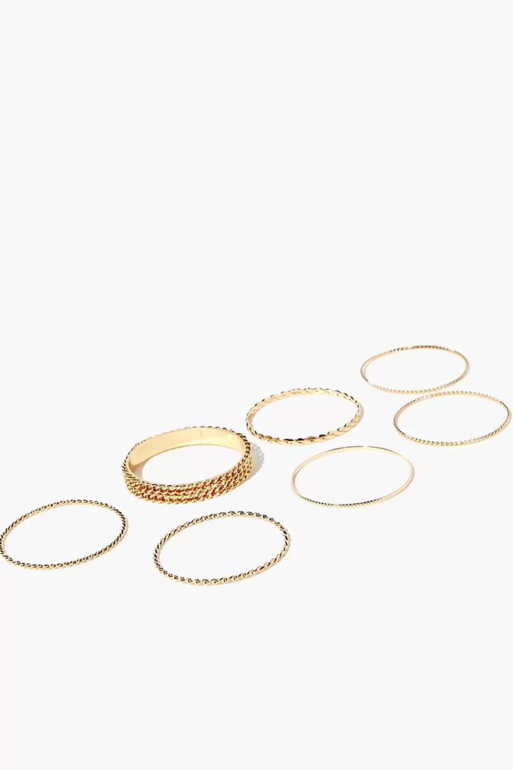 Bracelets>Forever 21 Twisted Bangle Bracelet Set Gold