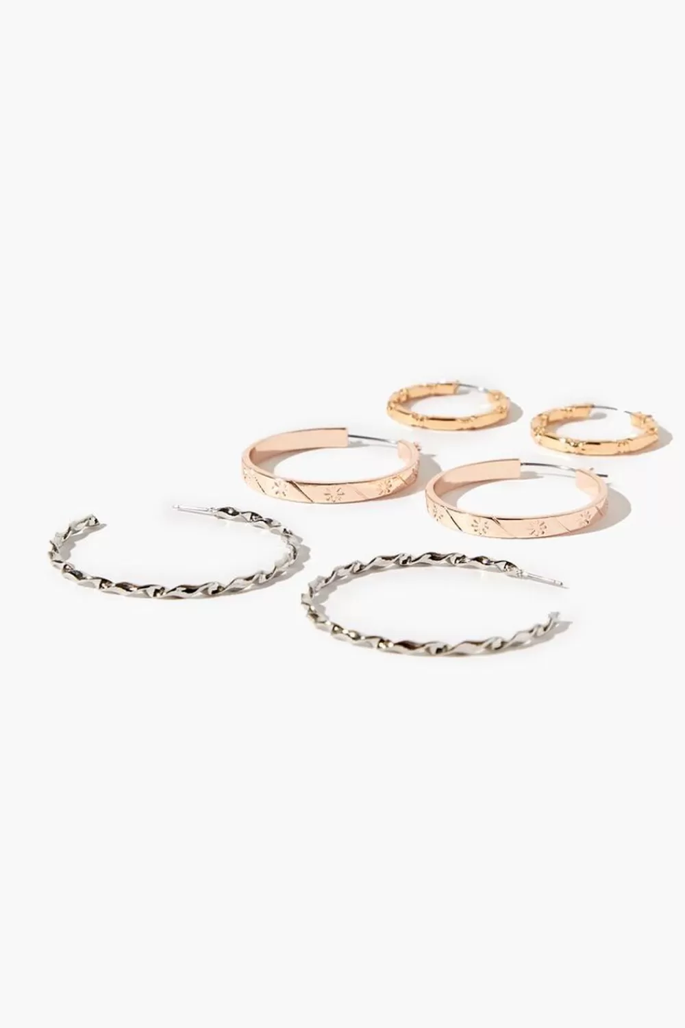 Earrings>Forever 21 Twisted Hoop Earring Set Gold/Silver