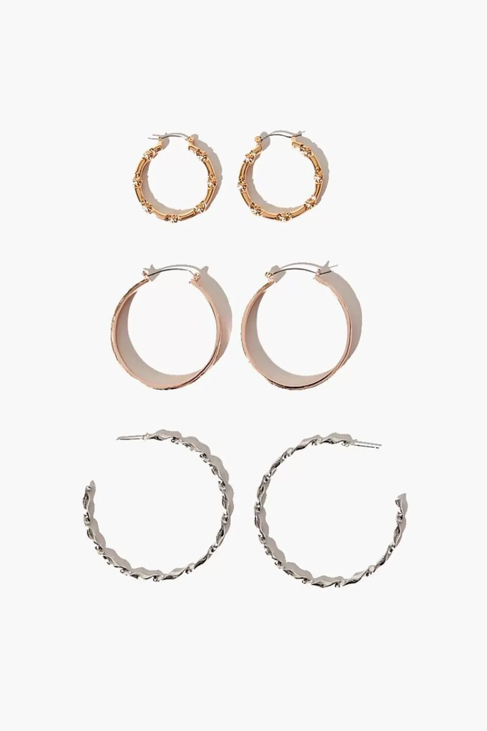 Earrings>Forever 21 Twisted Hoop Earring Set Gold/Silver