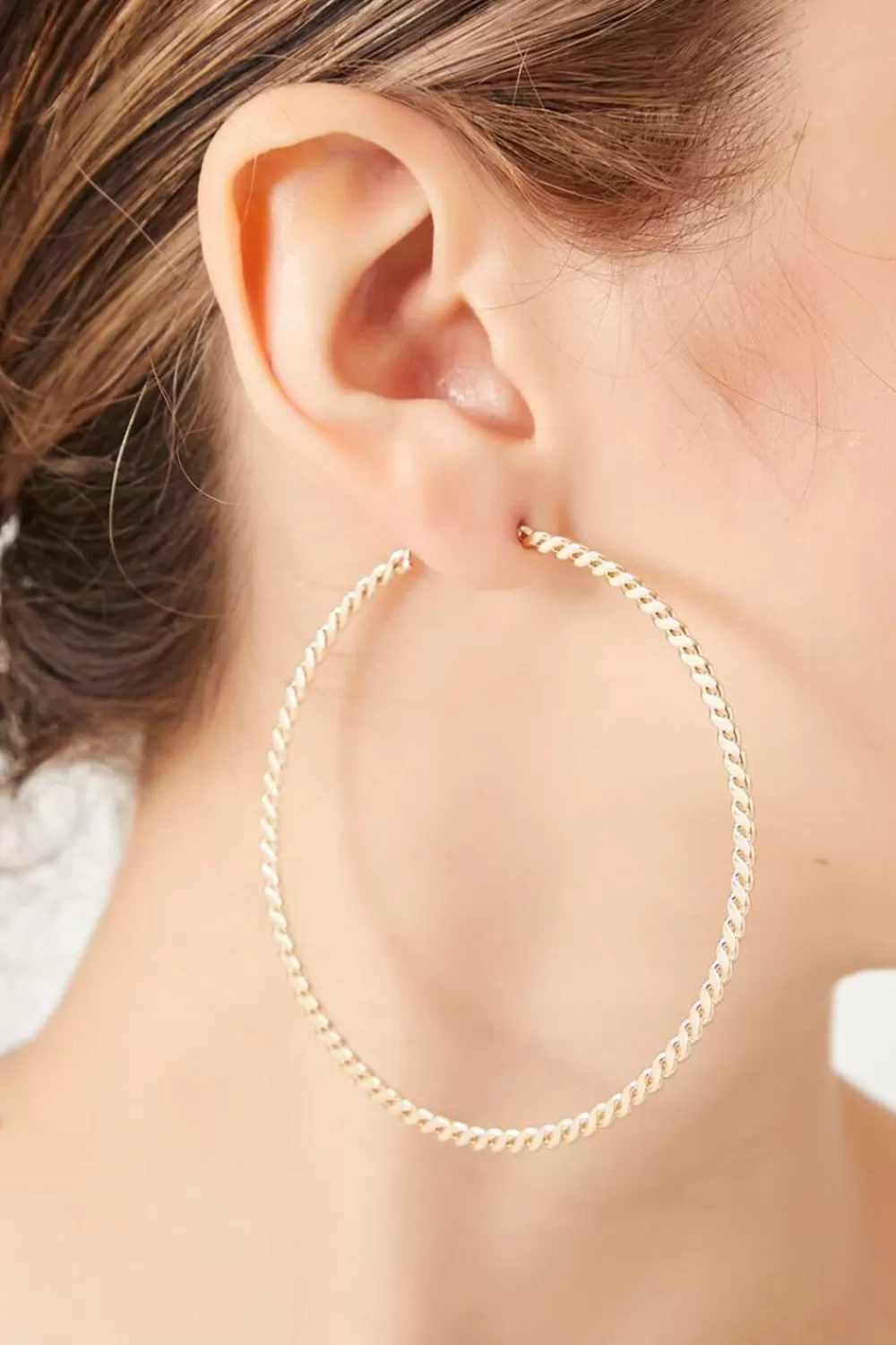 Earrings>Forever 21 Twisted Hoop Earrings Gold