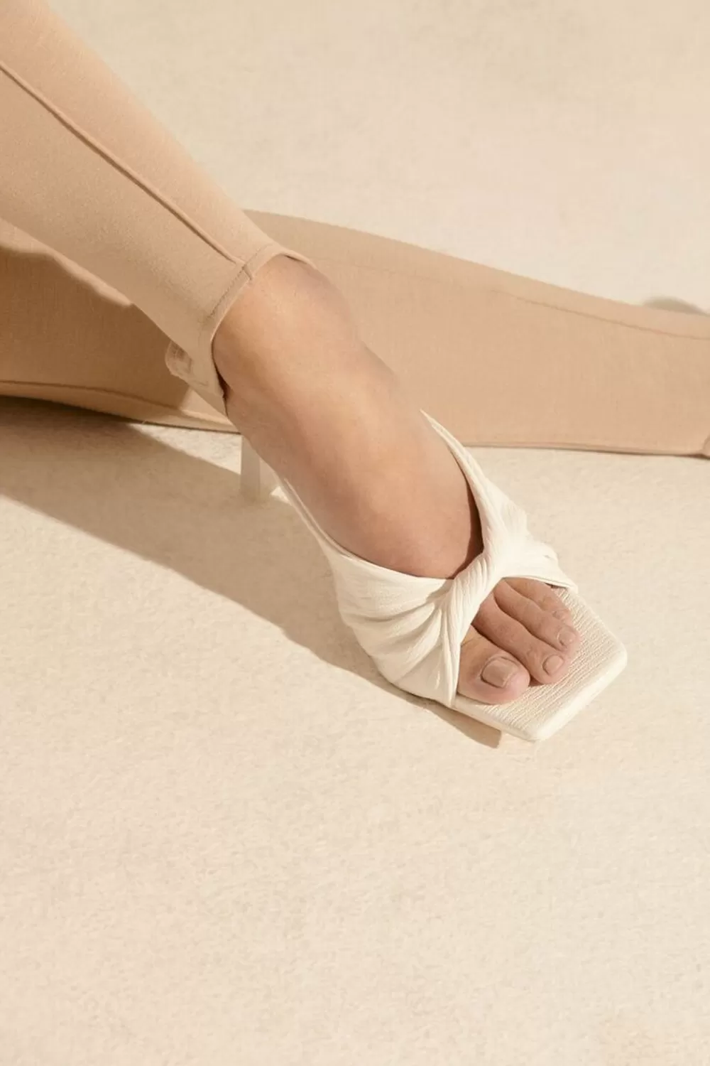 Heels>Forever 21 Twisted Open-Toe Stiletto Heels White