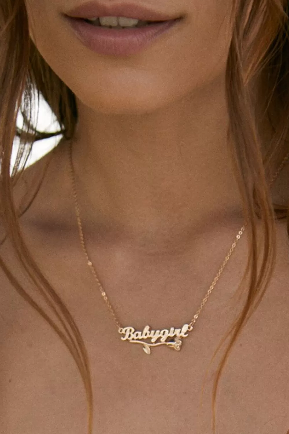 Necklaces>Forever 21 Upcycled Babygirl Rose Necklace Gold