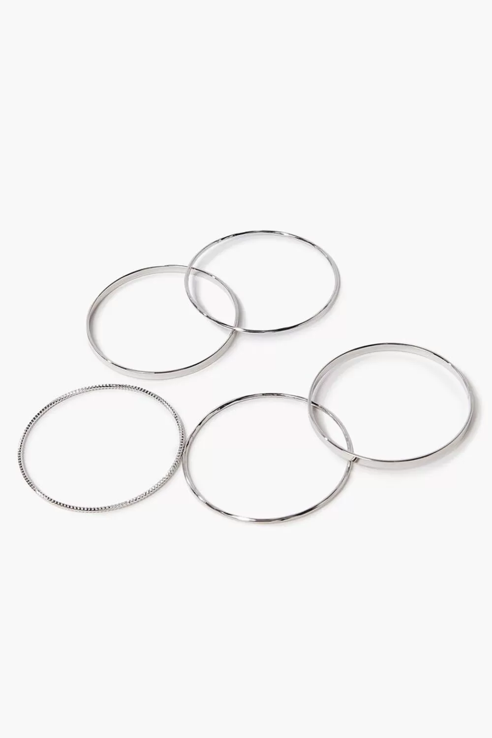 Bracelets>Forever 21 Upcycled Bangle Bracelet Set Silver