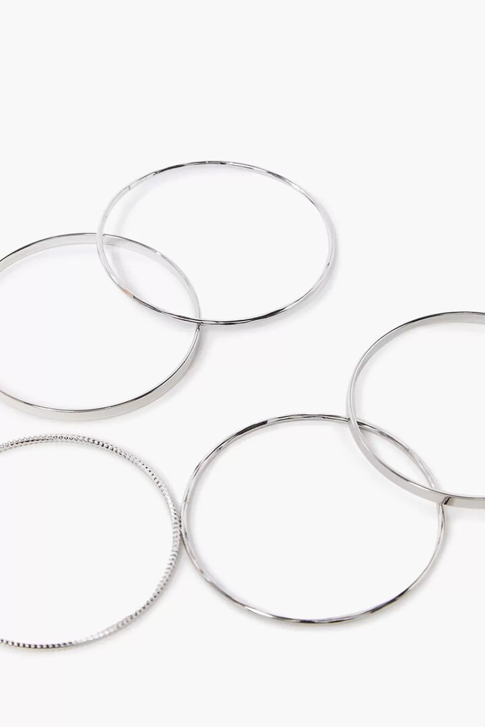 Bracelets>Forever 21 Upcycled Bangle Bracelet Set Silver