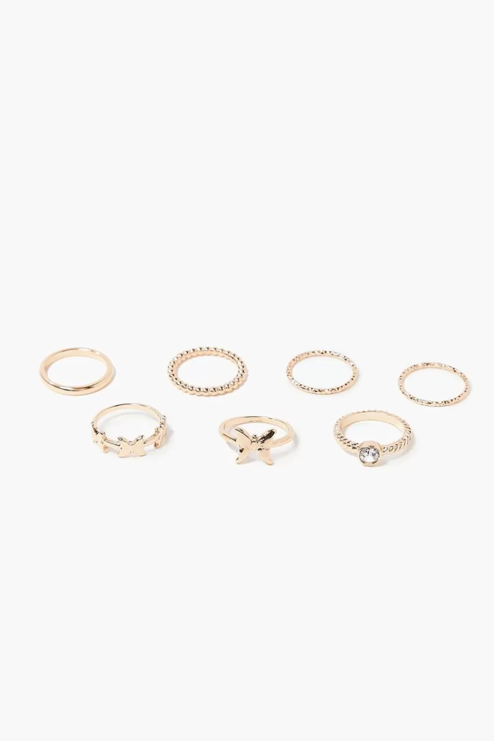 Rings>Forever 21 Upcycled Butterfly Ring Set Gold
