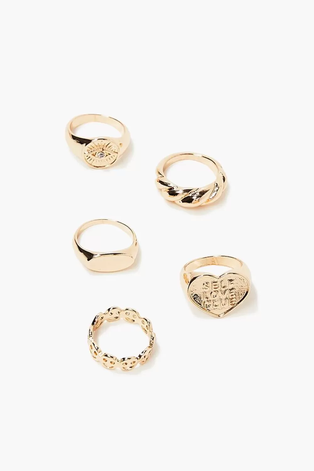 Rings>Forever 21 Upcycled Cocktail Ring Set Gold