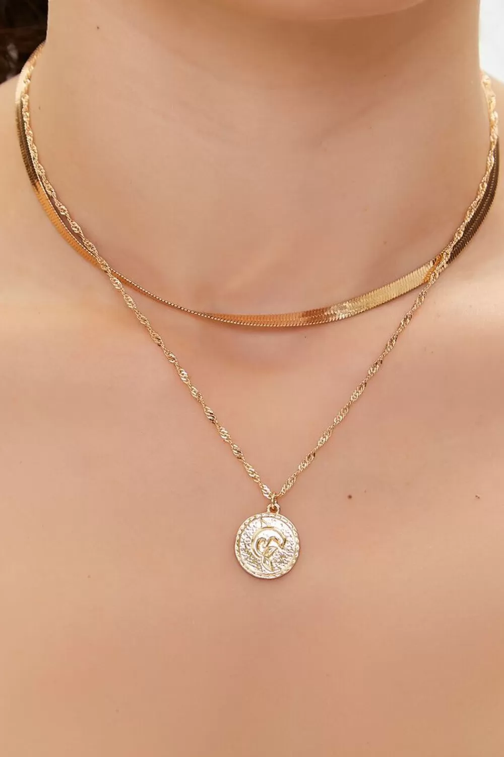 Necklaces>Forever 21 Upcycled Dolphin Layered Necklace Gold