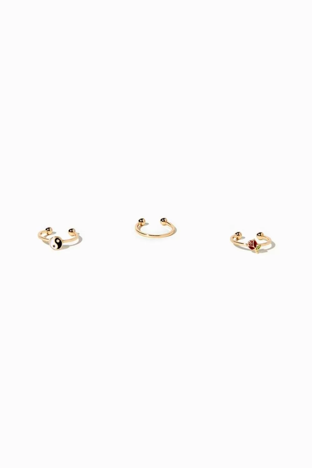 Body Jewelry>Forever 21 Upcycled Yin Yang Toe Ring Set Gold