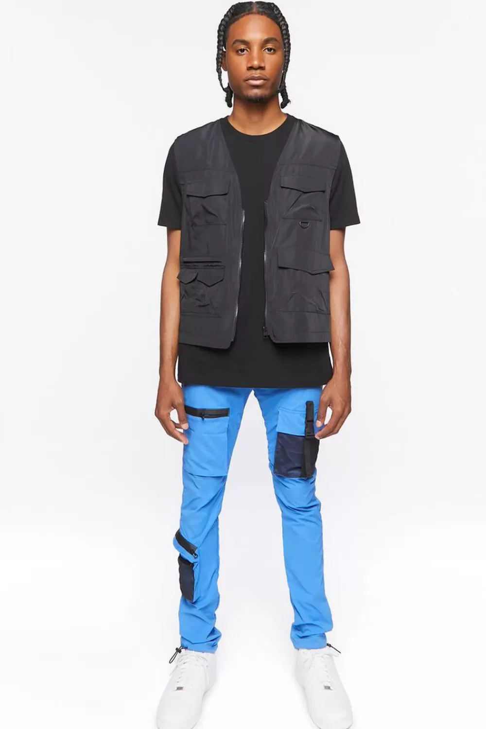 Bottoms>Forever 21 Utility Cargo Joggers Blue