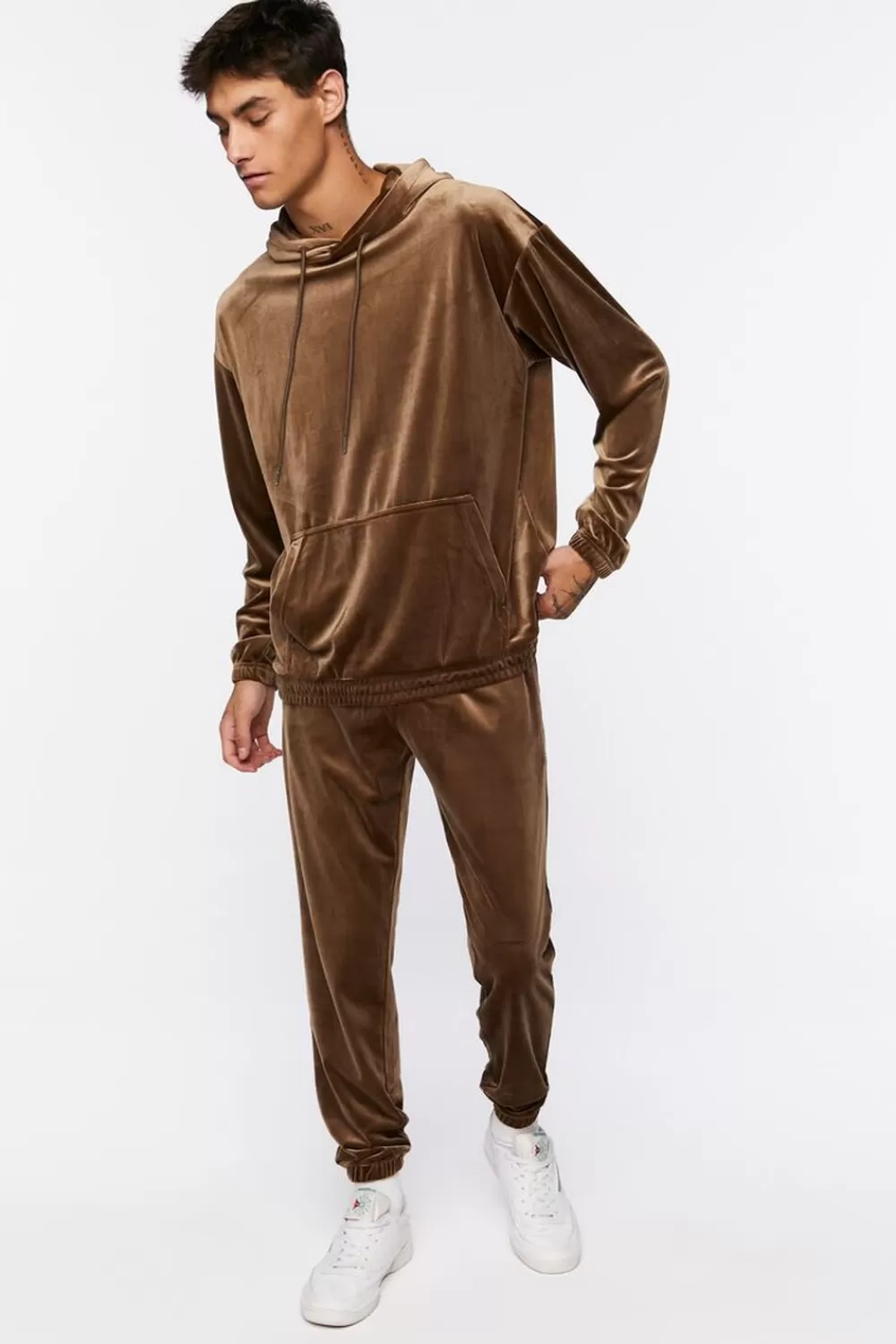 Matching Sets>Forever 21 Velour Drawstring Joggers Brown