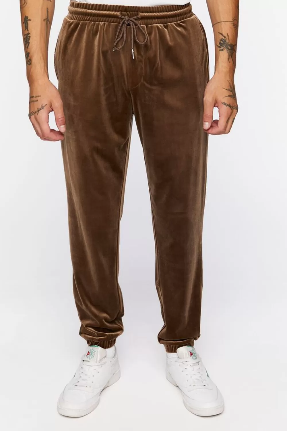 Matching Sets>Forever 21 Velour Drawstring Joggers Brown