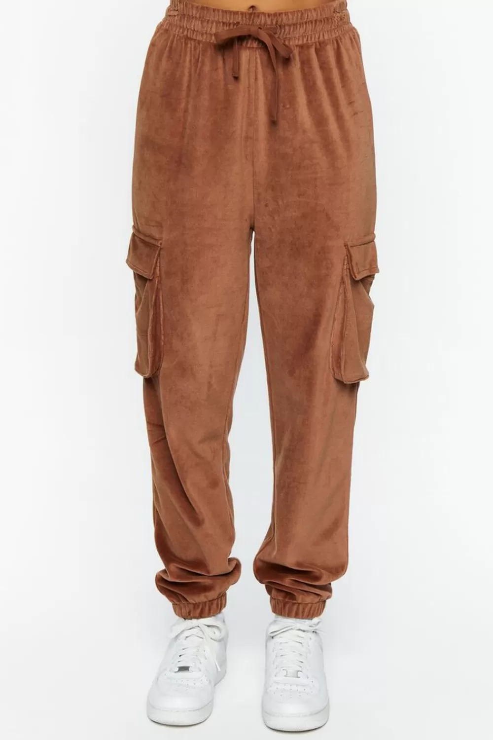 Matching Sets>Forever 21 Velour Flap Pocket Joggers Brown