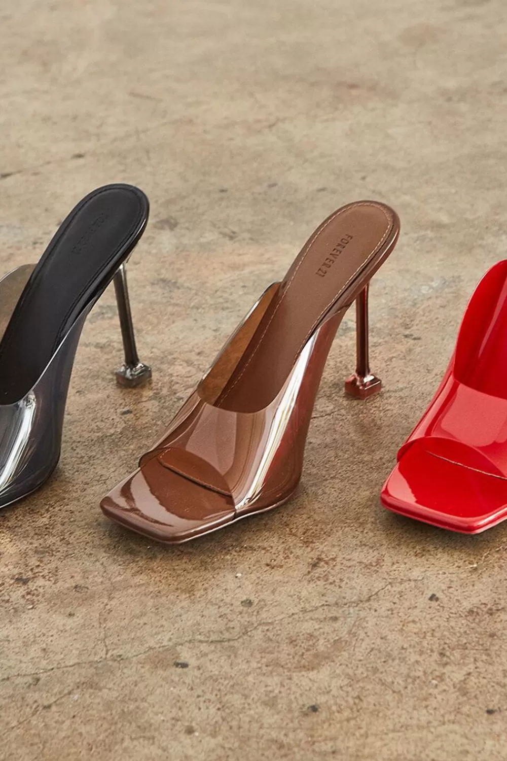 Heels>Forever 21 Vinyl Spool Heels Brown