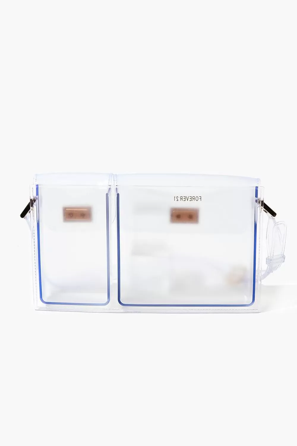 Bags + Backpacks>Forever 21 Vinyl Twist-Lock Shoulder Bag Clear